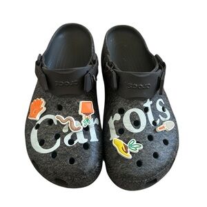 Unisex Black Crocs with Fun Accents